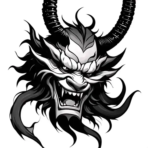 Chinese Devil tattoo design idea
