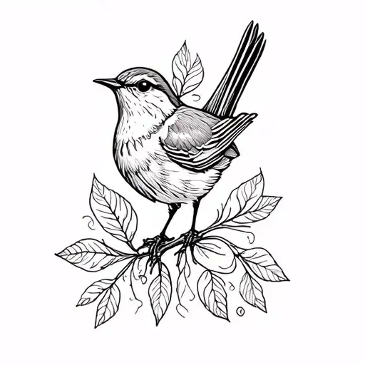 a wren tattoo design idea