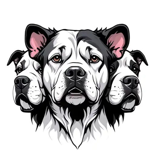 3 headed dog tattoo design idea