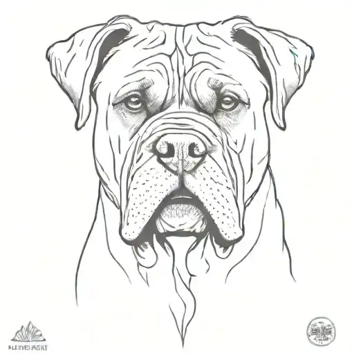 funny bullmastiff tattoo design idea