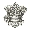 Princess crown with wedding dates incorporated tattoo design idea