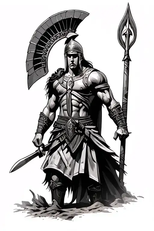 Spartan warrior tattoo design idea