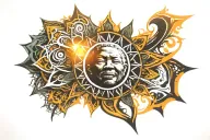 mandela sun tattoo design idea