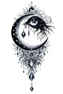 Zodiac moon jewels tattoo design idea