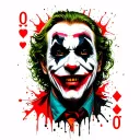 joker card with joker smile with why so serious? and ha ha ha tattoo design idea