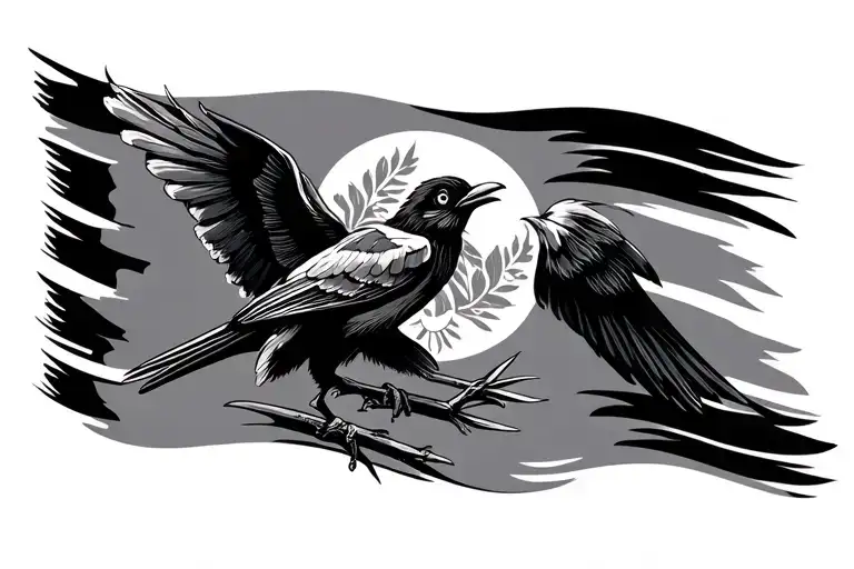 guatemalan flag with bird tattoo design idea