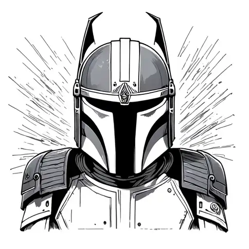 mandalorian helmet tattoo design idea