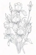 Iris and Larkspur growing together symbolizing love and strength   tattoo design idea
