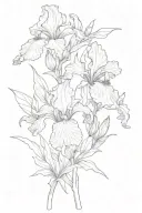 Iris and Larkspur growing together symbolizing love and strength   tattoo design idea