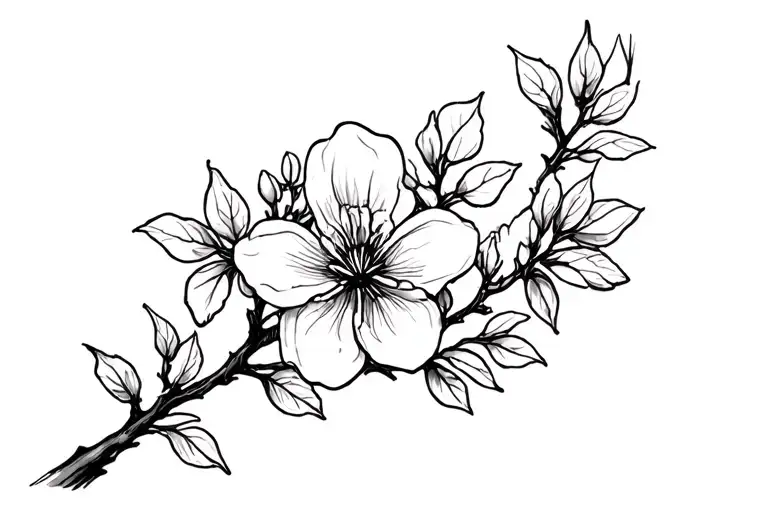 dogwood flowers and branches tattoo design idea