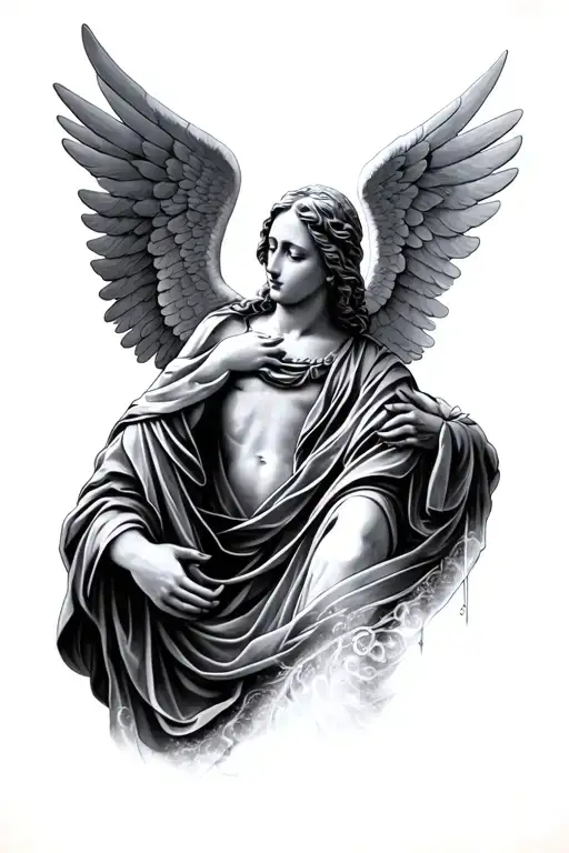 Gabriel angel portrait tattoo face only tattoo design idea