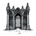 gothic gates tattoo design idea