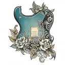 fender Stratocaster, sparrow, you matter she mattered. tattoo design idea