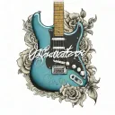 fender Stratocaster, sparrow, you matter she mattered. tattoo design idea