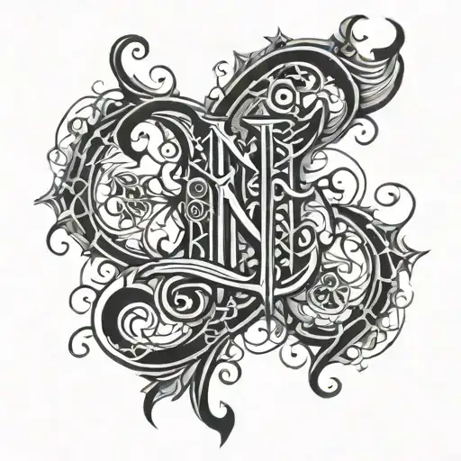 nikola 1997 gothic letters tattoo design idea