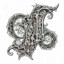 nikola 1997 gothic letters tattoo design idea