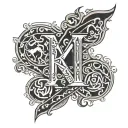 nikola 1997 gothic letters tattoo design idea
