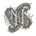 nikola 1997 gothic letters tattoo design idea