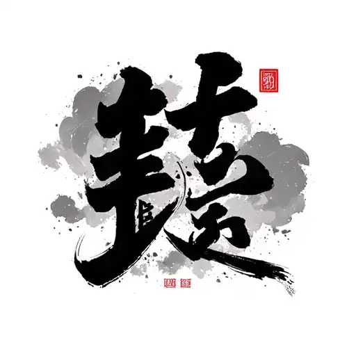 Love yourself chinese calliography brush tattoo design idea