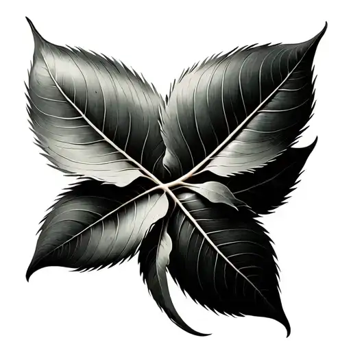 bay leaf morphing tattoo design idea