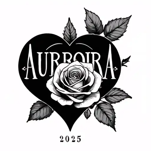 "AURORA 2025" "AURORA 2025" heart and rose tattoo tattoo design idea