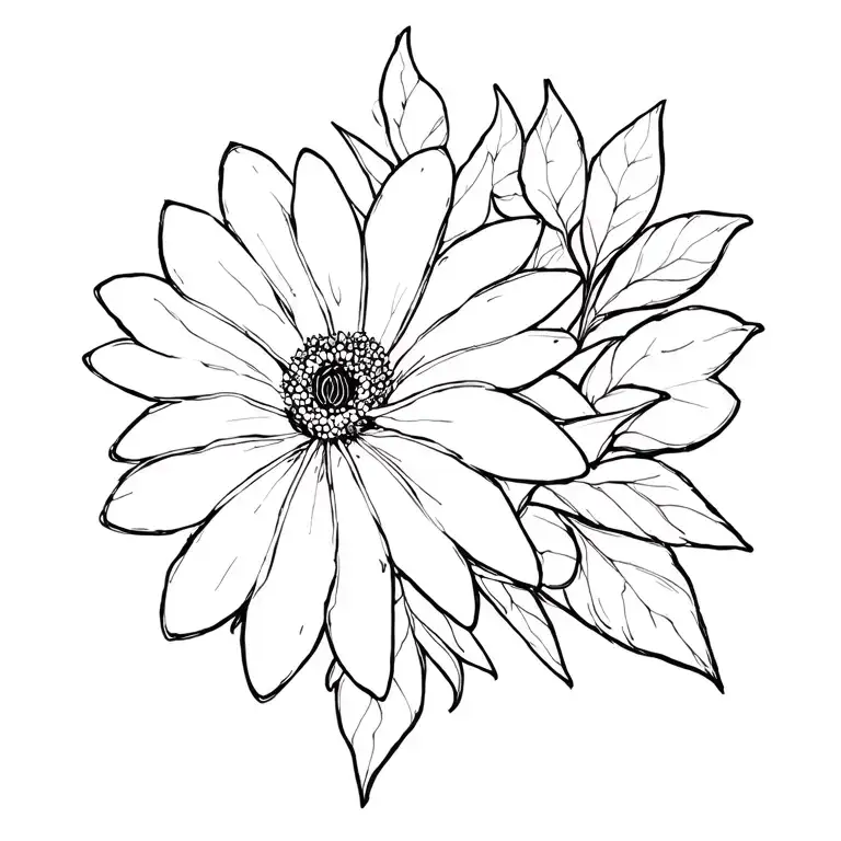black and white ink flower, fine line tattoo starting at the outer rib under the boob going to the sturnum tattoo design idea