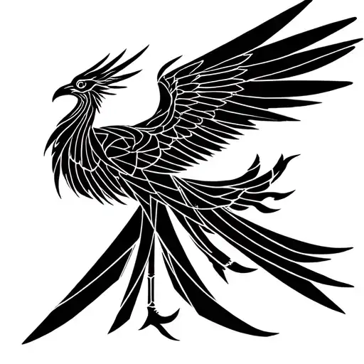 phoenix with outstretched wings tattoo design idea