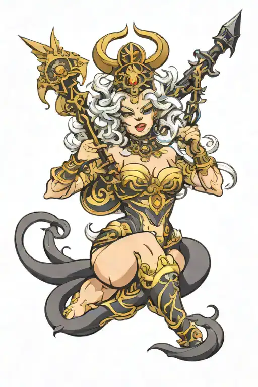 nemesis goddess of divine retribution  tattoo design idea