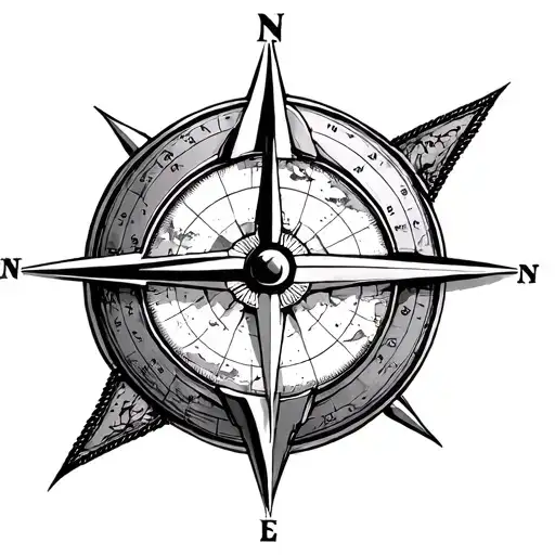 Globe Compass tattoo design idea