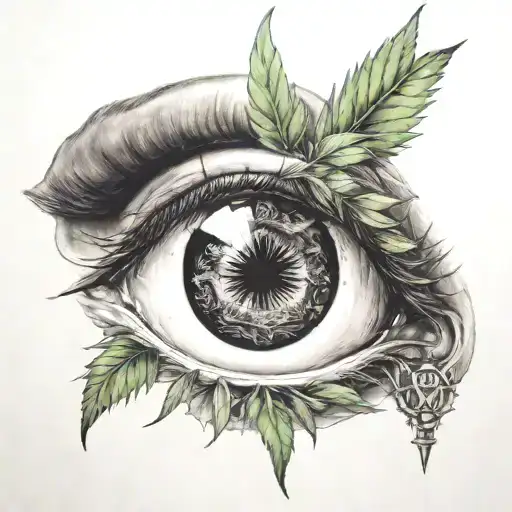 marijuana illuminati eye tattoo design idea