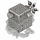 thinking outsider the box, qr code for people, mistakes  tattoo design idea