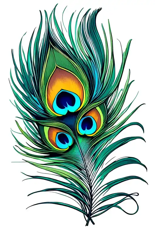 peacock feather transforming tattoo design idea