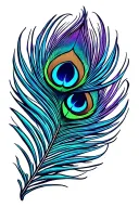 peacock feather transforming tattoo design idea
