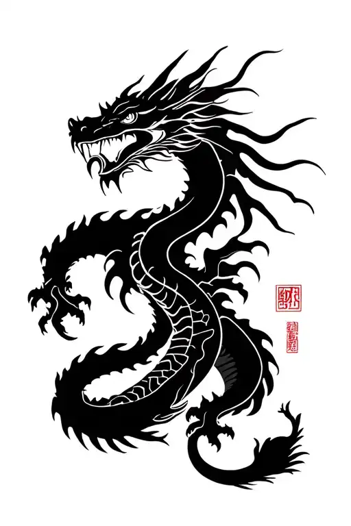 Japanese style sleeve I want a dragon to be the main highlight wrapping around my arm in black ink onlyI will have a tattoo design idea
