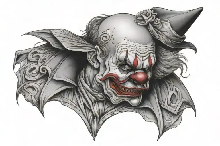 gangster clown tattoo design idea