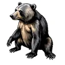 back view of bear sitting tattoo design idea