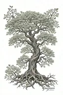 Yggdrasil world tree intertwined tattoo design idea