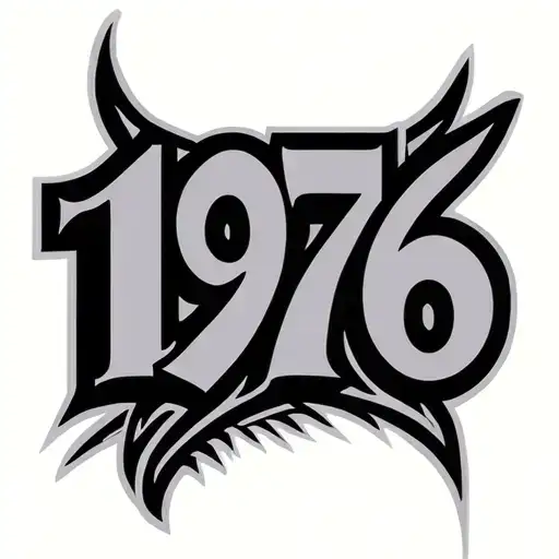 the number '1976' tattoo design idea