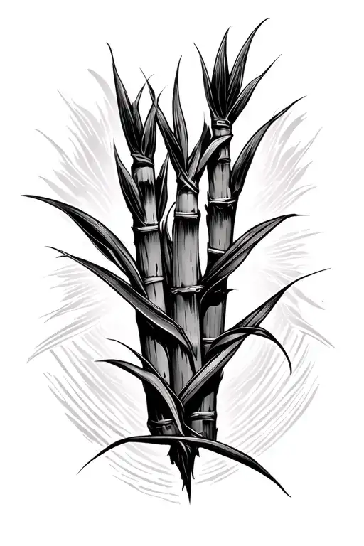 simple sugarcane tribal tattoo design idea