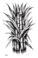 simple sugarcane tribal tattoo design idea