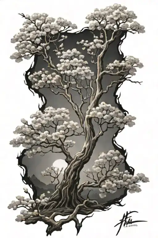 lighting cherry blossom tree, but without the branches use lightning in stead   tattoo design idea