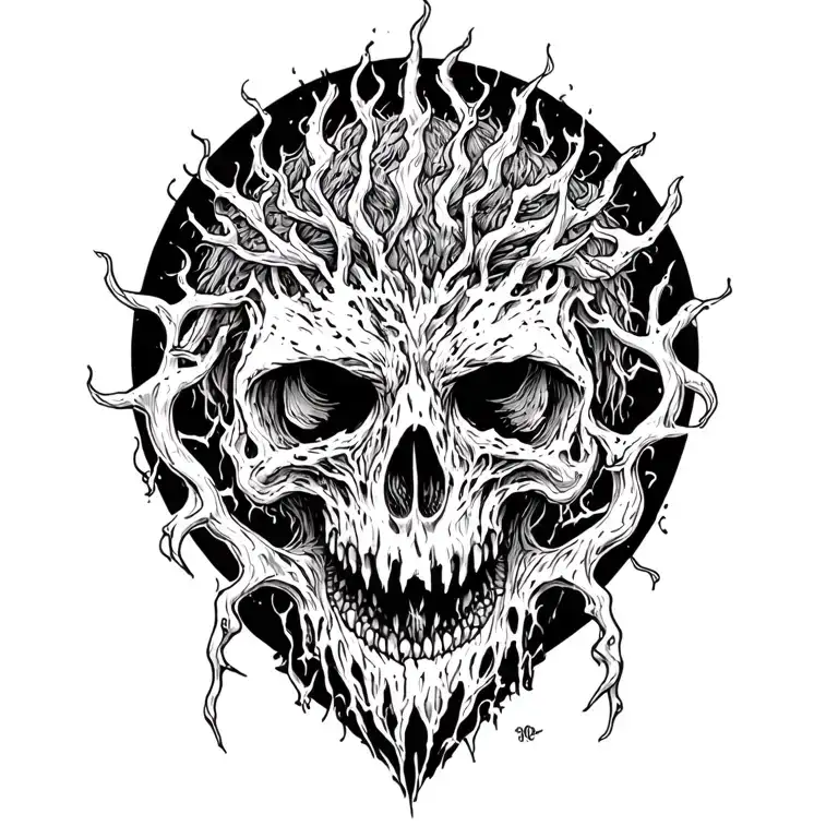 survival instincts inspired scene freedom from hell tattoo design idea