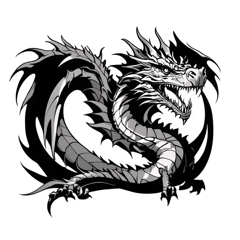 Tolkien dragon tattoo tattoo design idea