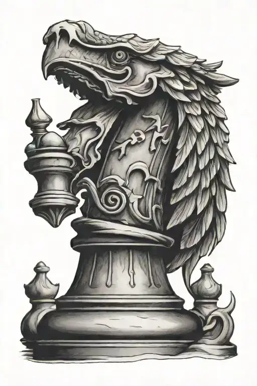 rook chess piece tattoo design idea