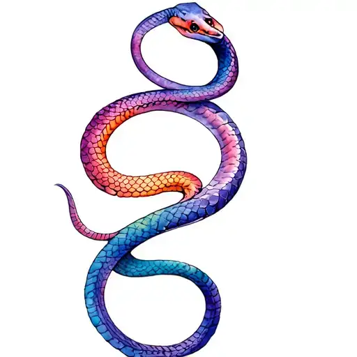 snake coiled infinity loop tattoo design idea