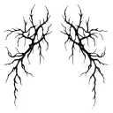 Smooth, branching lines like soft energy veins. Organic and calm, no shading, natural anatomical flow. tattoo design idea