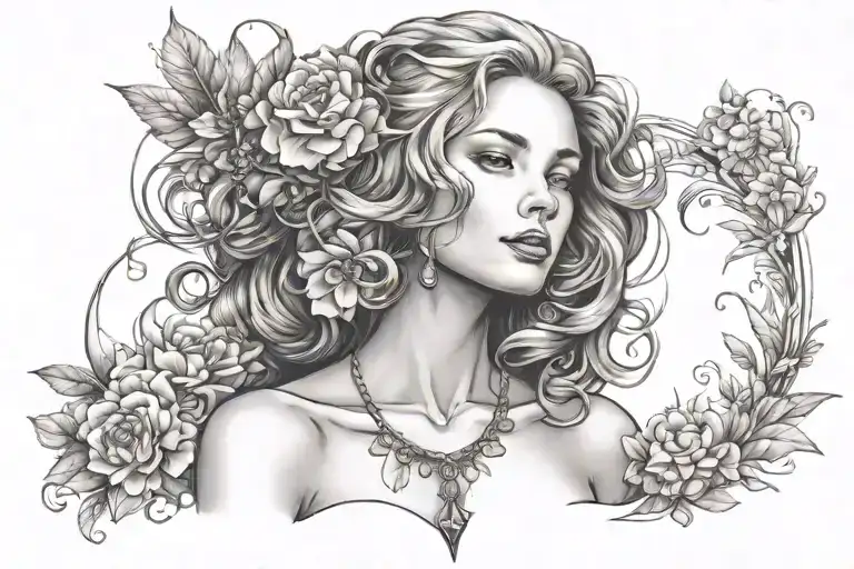 serendipity woman tattoo design idea