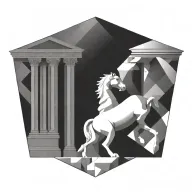 roman architecture tattoo design idea