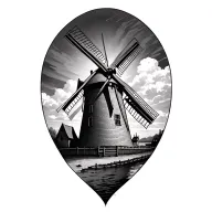dutch windmill tattoo design idea