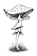 mushroom fairy tattoo design idea